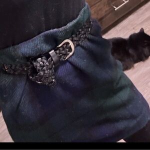 Wool Plaid mini Skirt  (belt not included)